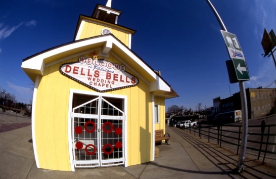Dells Bells. I thought the fish-eye lens gave a pleasant effect to the wedding chapel.