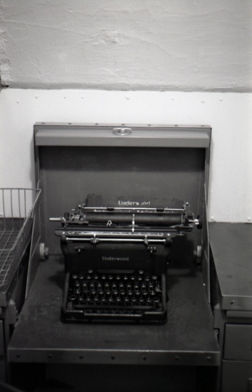Typewriter inside the submarine.